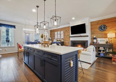 Kitchen island and family area